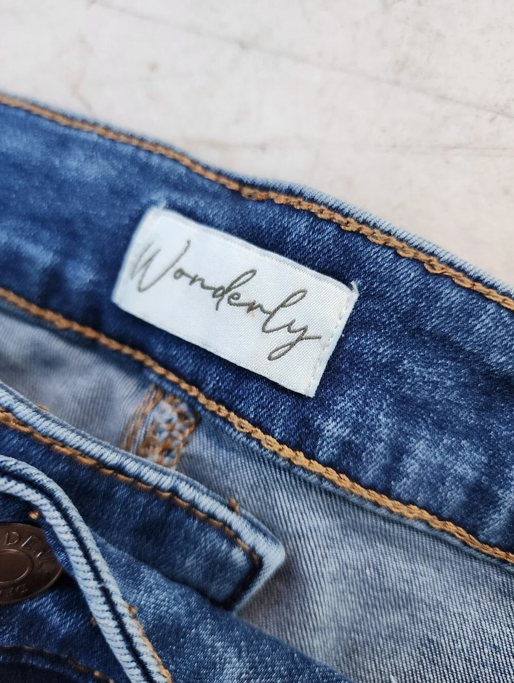 Wonderly Denim Cuffed Women's Shorts - Blue Sz 18